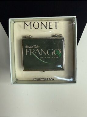 Monet Frango Mint Enamel Collectible Trinket Box… Vintage Marshall Field’s small